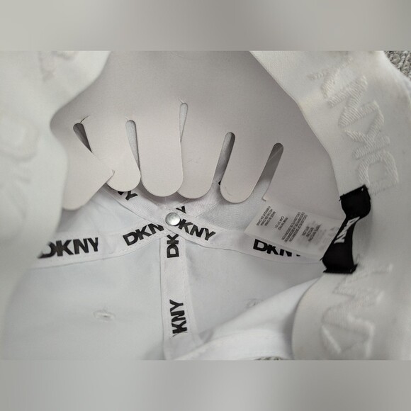 NWOT DKNY Women\'s White Baseball Cap/Hat With Silver Mettalic Raised Logo main image 4
